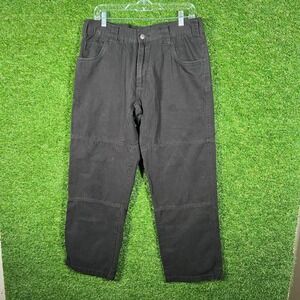 Tough Duck Work Pants Mens 36x32 Black Utility Carpenter Reinforced Knee